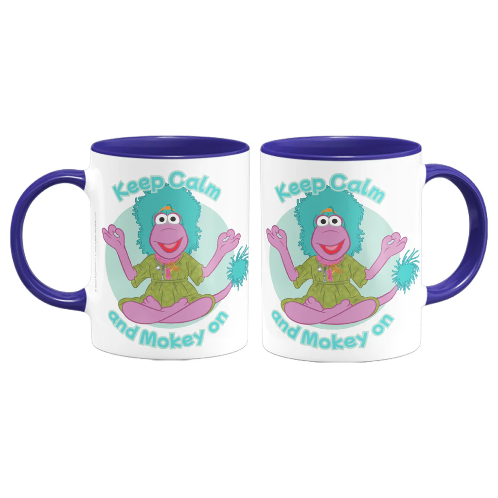 Keep Calm and Mokey on Fraggle Rock Coloured Mug