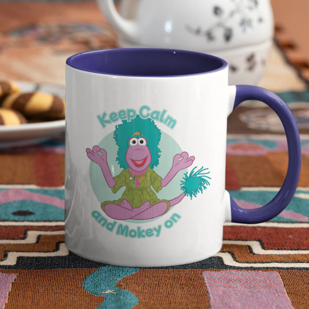 Keep Calm and Mokey on Fraggle Rock Coloured Mug - Image 2