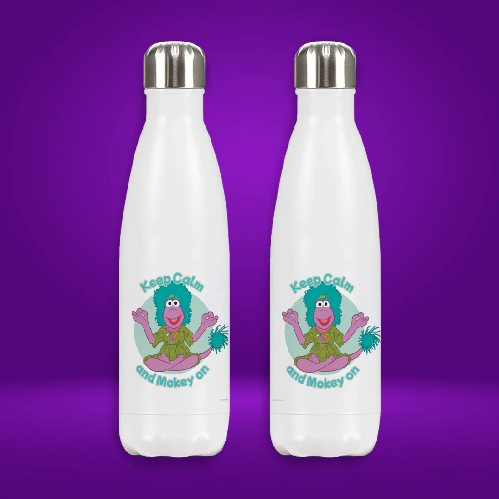 Keep Calm and Mokey on Fraggle Rock Premium Water Bottle - Image 2