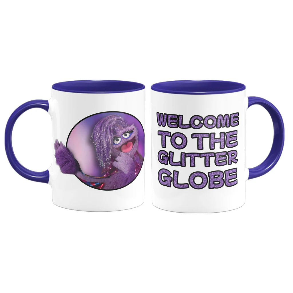 Welcome to the Glitter Globe Coloured Mug